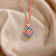Radiant Evil Eye Diamond and Sapphire Pendant 