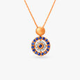 Radiant Evil Eye Diamond and Sapphire Pendant 2