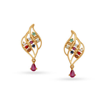 Navaratnam Diamond Drop Earrings