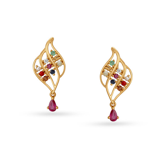 Navaratnam Diamond Drop Earrings 