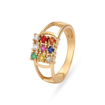 Magnificent Navaratnam Studded Gold Ring
