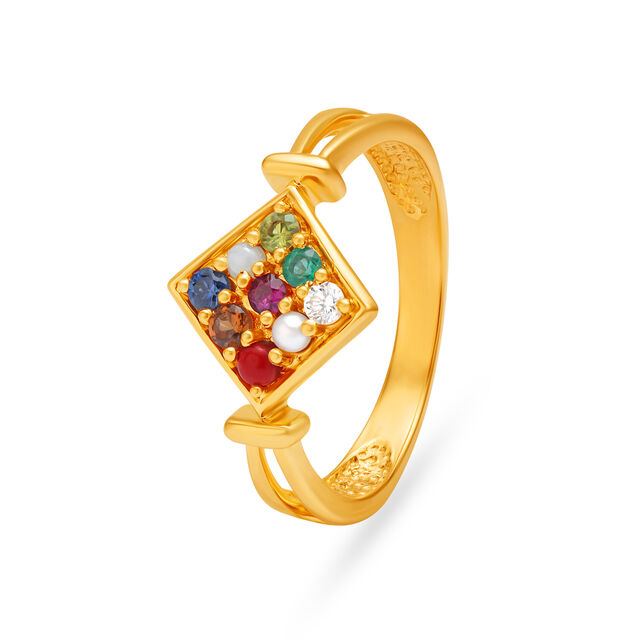 Kaleidoscopic Navaratna Finger Ring