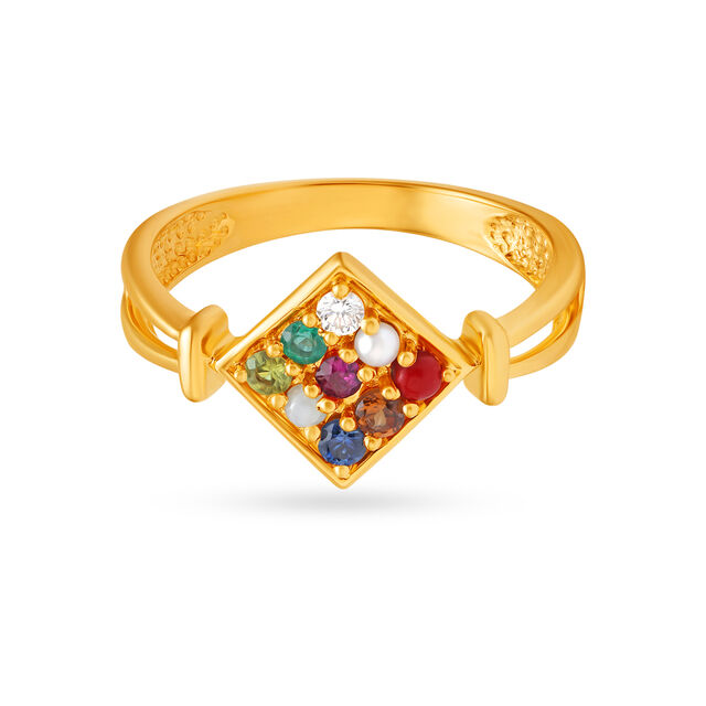 Kaleidoscopic Navaratna Finger Ring
