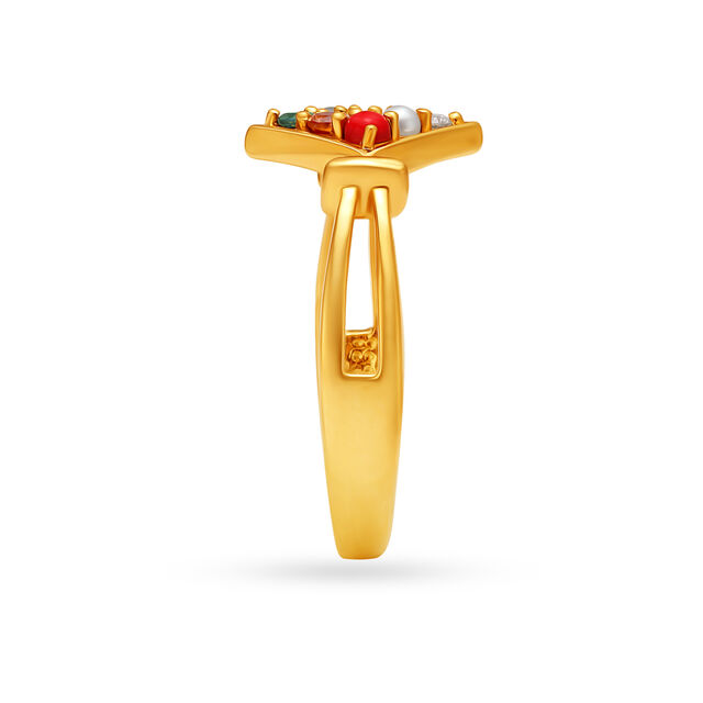 Kaleidoscopic Navaratna Finger Ring