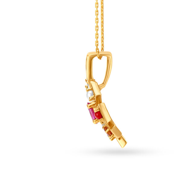 Navaratnam Floral Diamond Pendant,,hi-res 2
