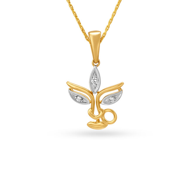 Durga Outline Diamond Pendant 