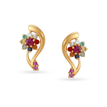 Enchanting Navaratnam Diamond Stud Earrings