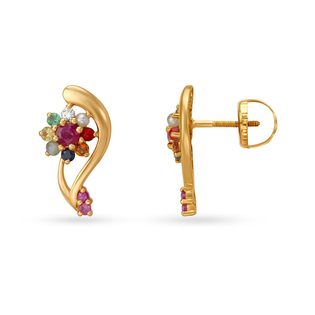 Enchanting Navaratnam Diamond Stud Earrings 2