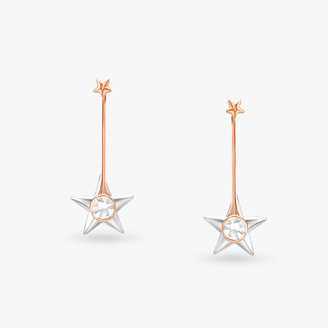 Shooting Star Gold Drop Earrings 