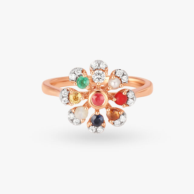 Royal Navaratna Diamond Finger Ring
