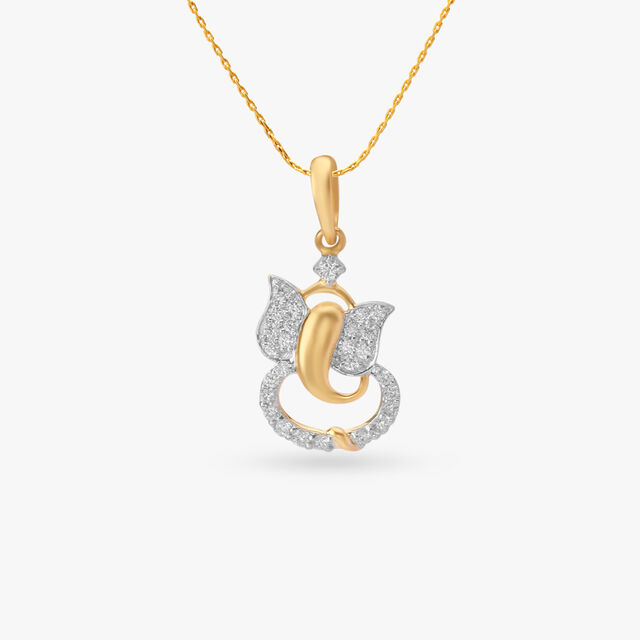 Ganpati Bappa Morya Diamond Ganesh Pendant 
