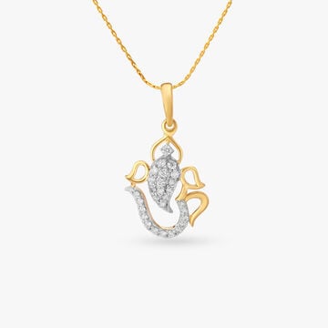 Om Ganesh Diamond Pendant