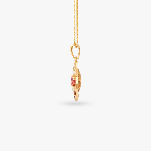 Regal Navaratna Diamond Pendant 2