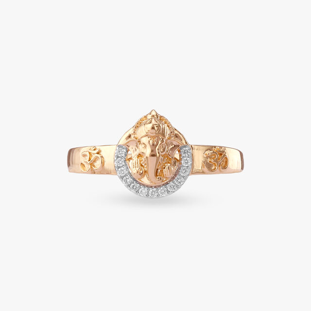 Ganesha Glow Diamond Ring for Men