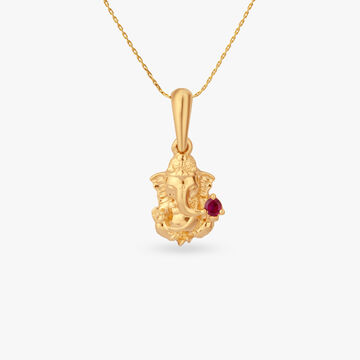 Celestial Ganesha Gold Pendant