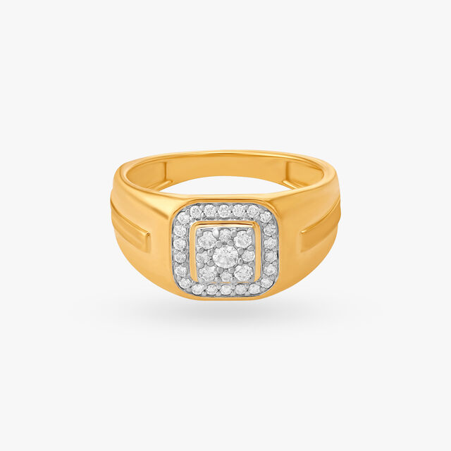 Sophisticated Staple Diamond Ring For Men