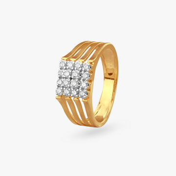 Bold Rows Diamond Finger Ring for Men