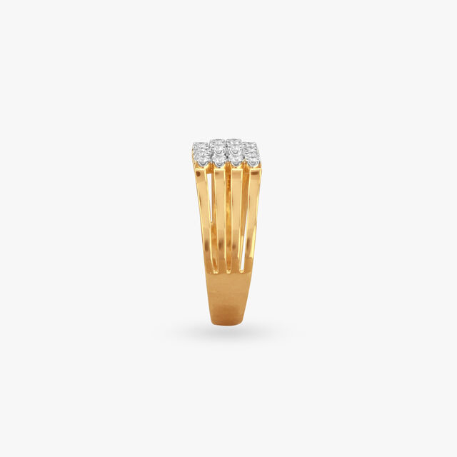 Bold Rows Diamond Finger Ring for Men