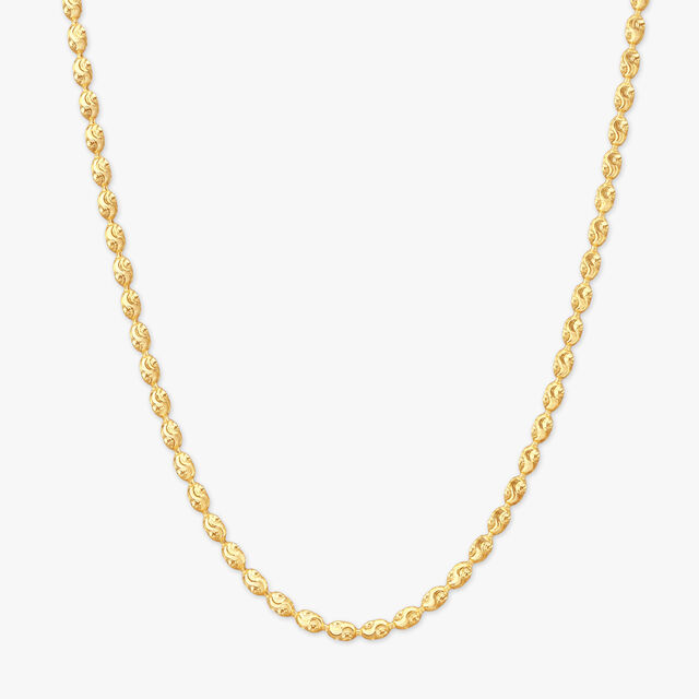 Engraved Link Gold Chain for Men 