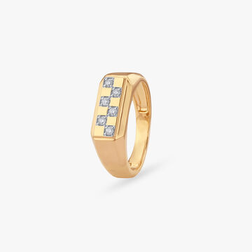 Square Grid Diamond Ring for Men