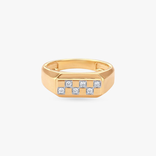 Square Grid Diamond Ring for Men
