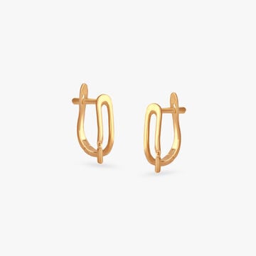 Urban Curve Gold Hoop Earrings