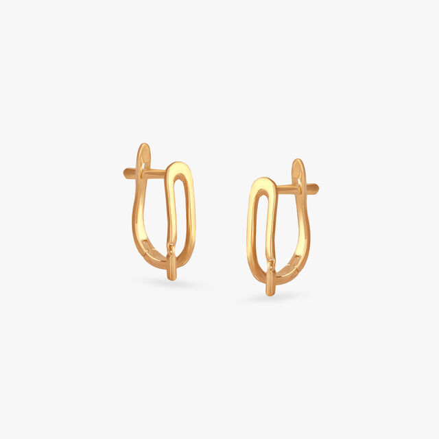 Urban Curve Gold Hoop Earrings