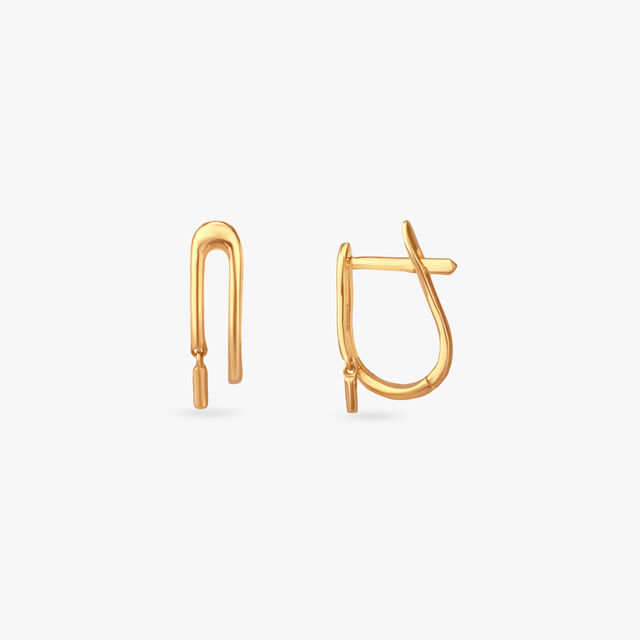 Urban Curve Gold Hoop Earrings