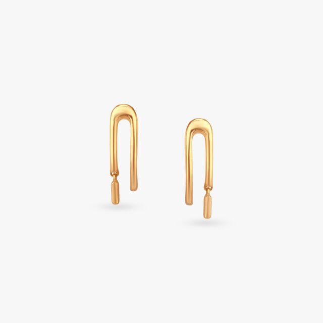 Urban Curve Gold Hoop Earrings