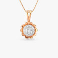 Budding Bloom Diamond Pendant and Earrings set for Kids 2