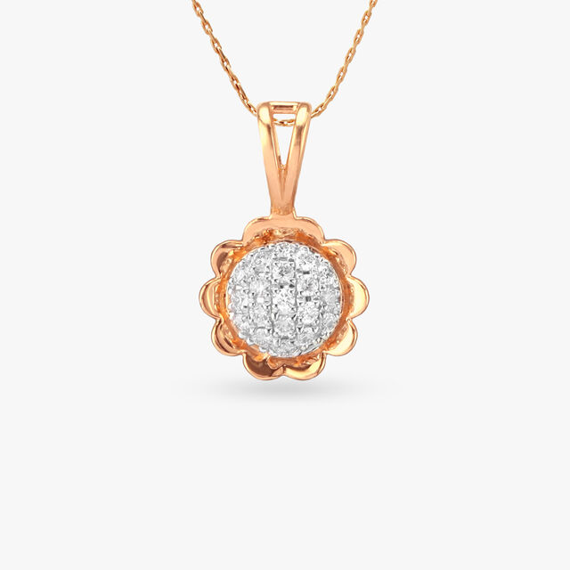 Budding Bloom Diamond Pendant and Earrings set for Kids 2