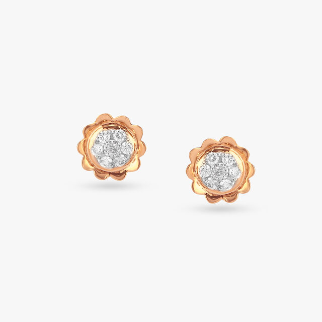 Budding Bloom Diamond Pendant and Earrings set for Kids 4