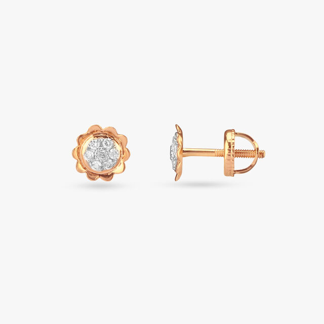 Budding Bloom Diamond Pendant and Earrings set for Kids 5
