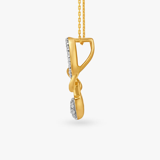 Hanging Heart Diamond Pendant and Earrings Set 3