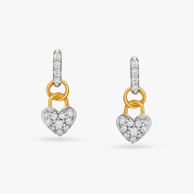 Hanging Heart Diamond Pendant and Earrings Set 4