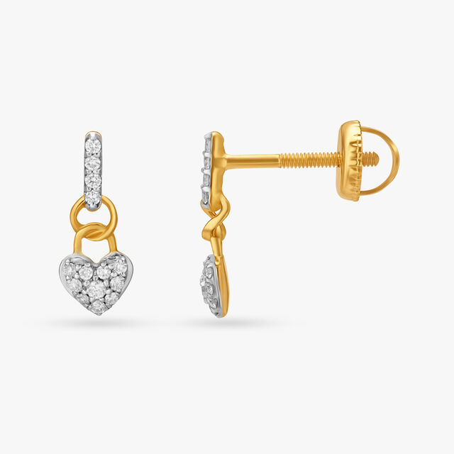 Hanging Heart Diamond Pendant and Earrings Set 5