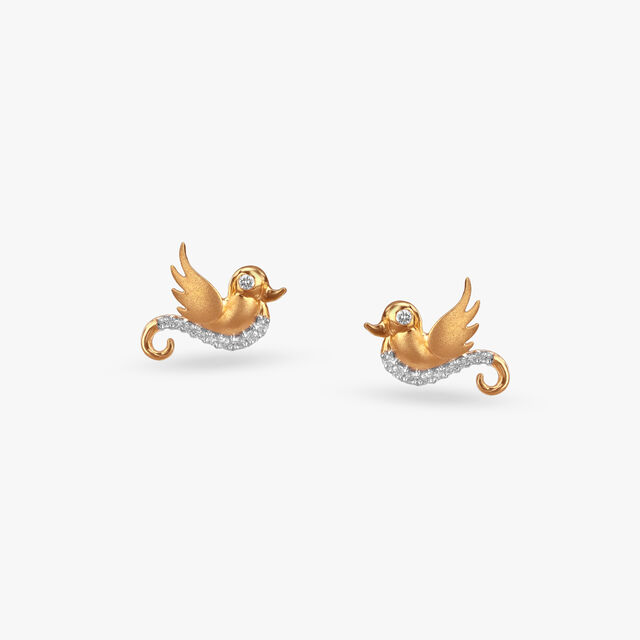 Little Flyers Diamond Pendant and Earrings Set For Kids 4