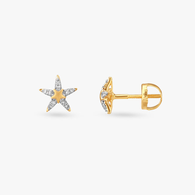 Little Starfish Diamond Pendant and Earrings Set For Kids 4