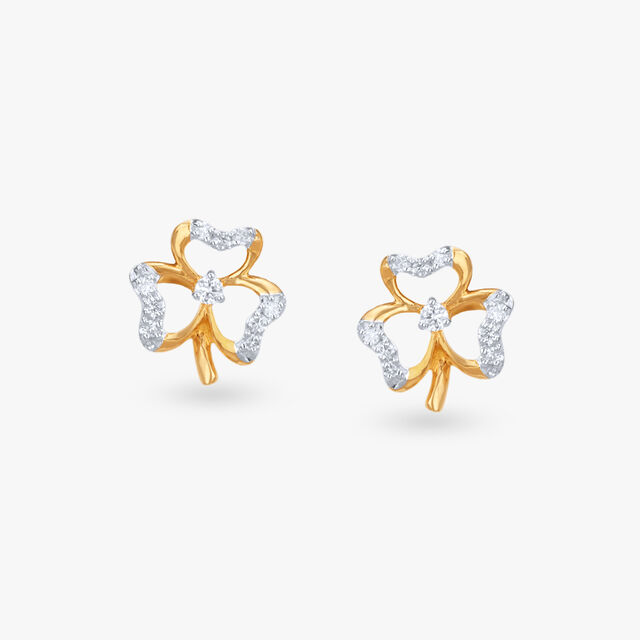 Lucky Clover Diamond Pendant and Earrings set for Kids 4