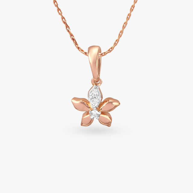 Twinkling Flower Diamond Pendant for Kids 