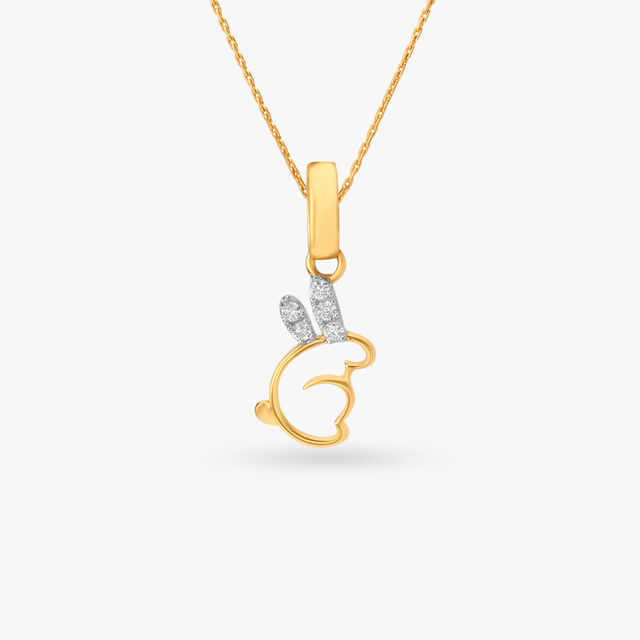 Elegant Bunny Diamond Pendant for Kids 