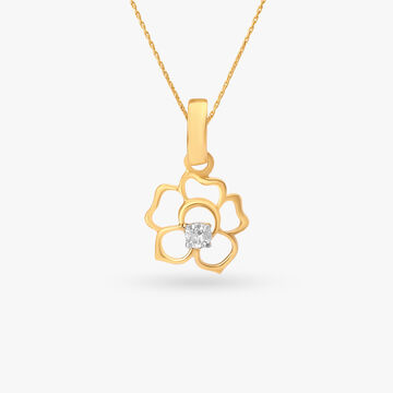 Dainty Floral Gold Pendant for Kids