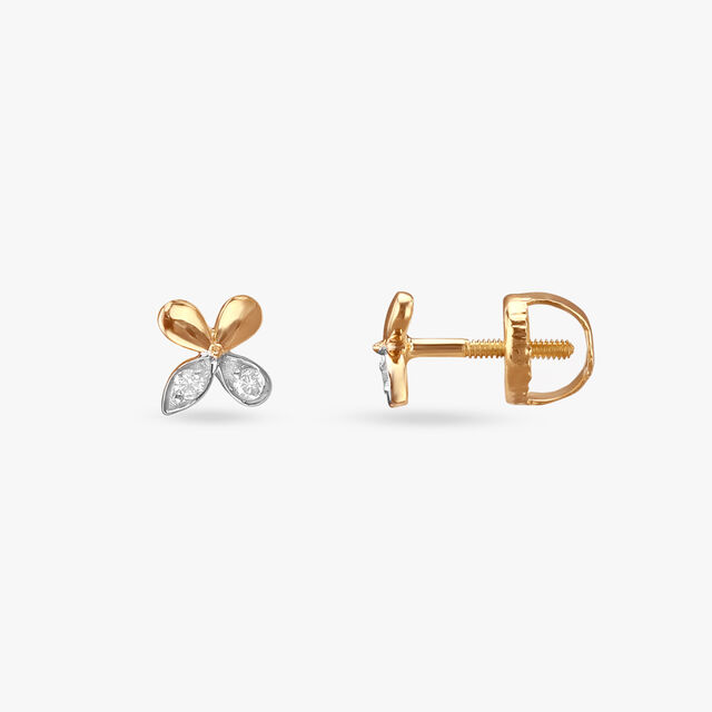Twinkling Flowers Diamond Stud Earrings For Kids 2