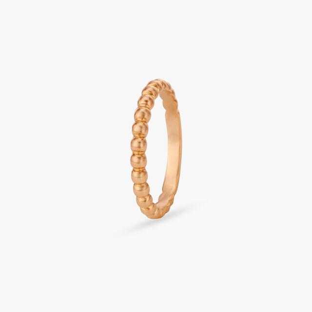 Sculpted Bead Gold Ring 