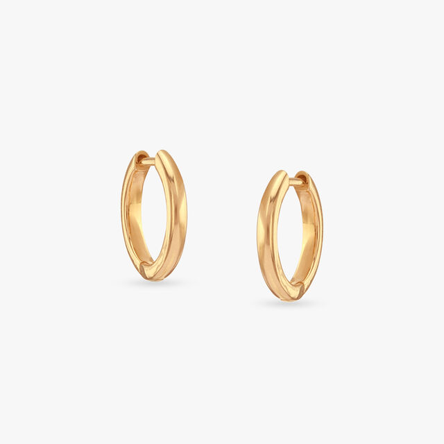 Refined Curve Gold Hoop Earrings