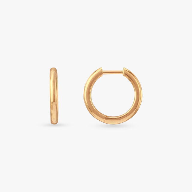 Refined Curve Gold Hoop Earrings