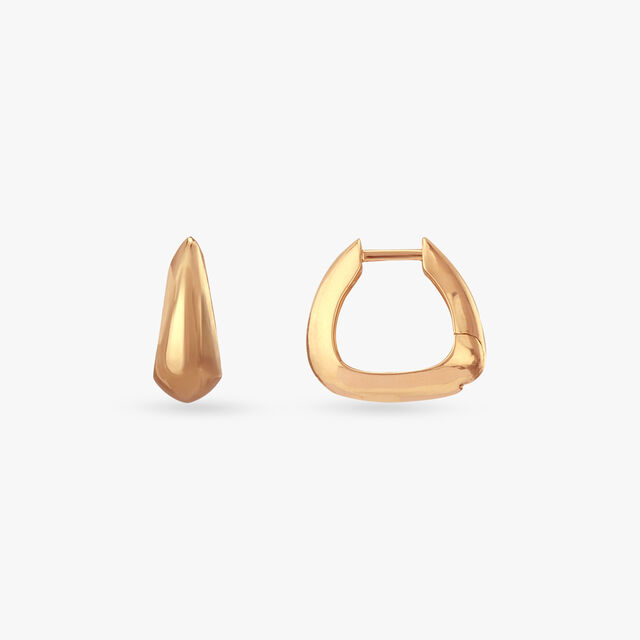 Bold Contour Gold Hoop Earrings