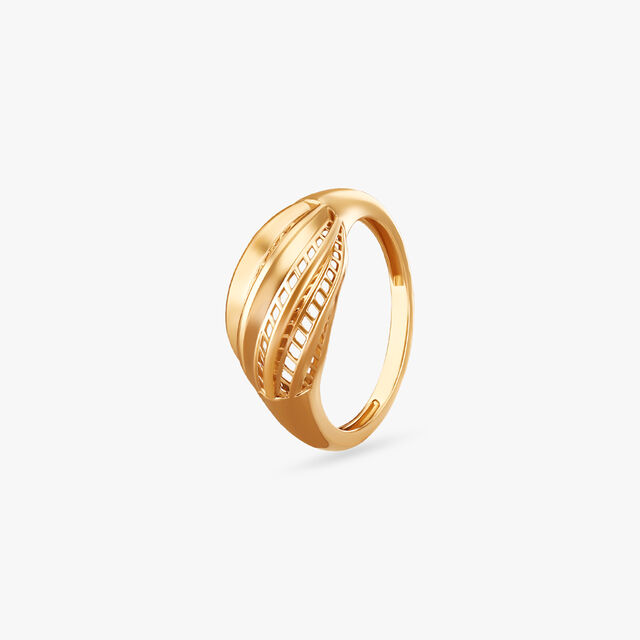 Modern Sculpted Gold Finger Ring