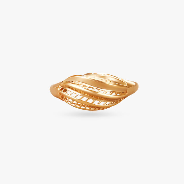 Modern Sculpted Gold Finger Ring