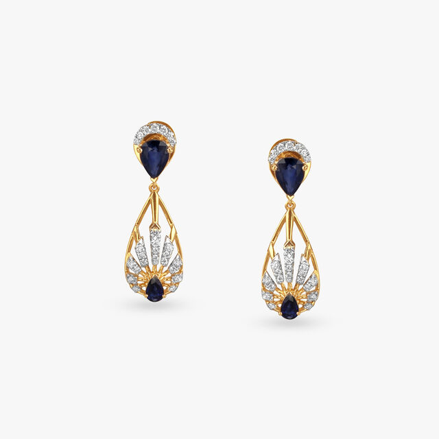 Celestial Rays Diamond Drop Earrings 